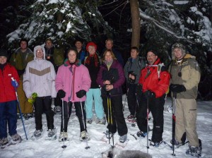 Snowshoeing in the Dark is a Group Affair